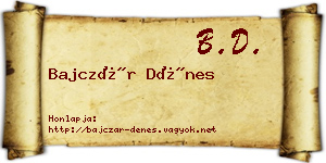 Bajczár Dénes névjegykártya